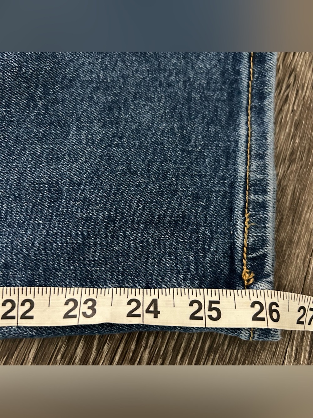 Levis Jeans 26 Ribcage Straight Ankle High Rise Button Fly Blue Denim Stretch - Picture 13 of 13